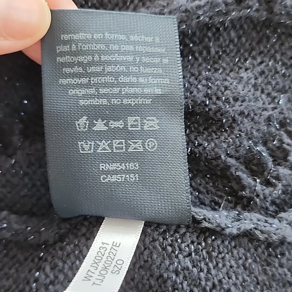 Tommy Hilfiger Womens Plus Metalic Blue Cotton Open Front Cardigan - Size 1X - Picture 7 of 7